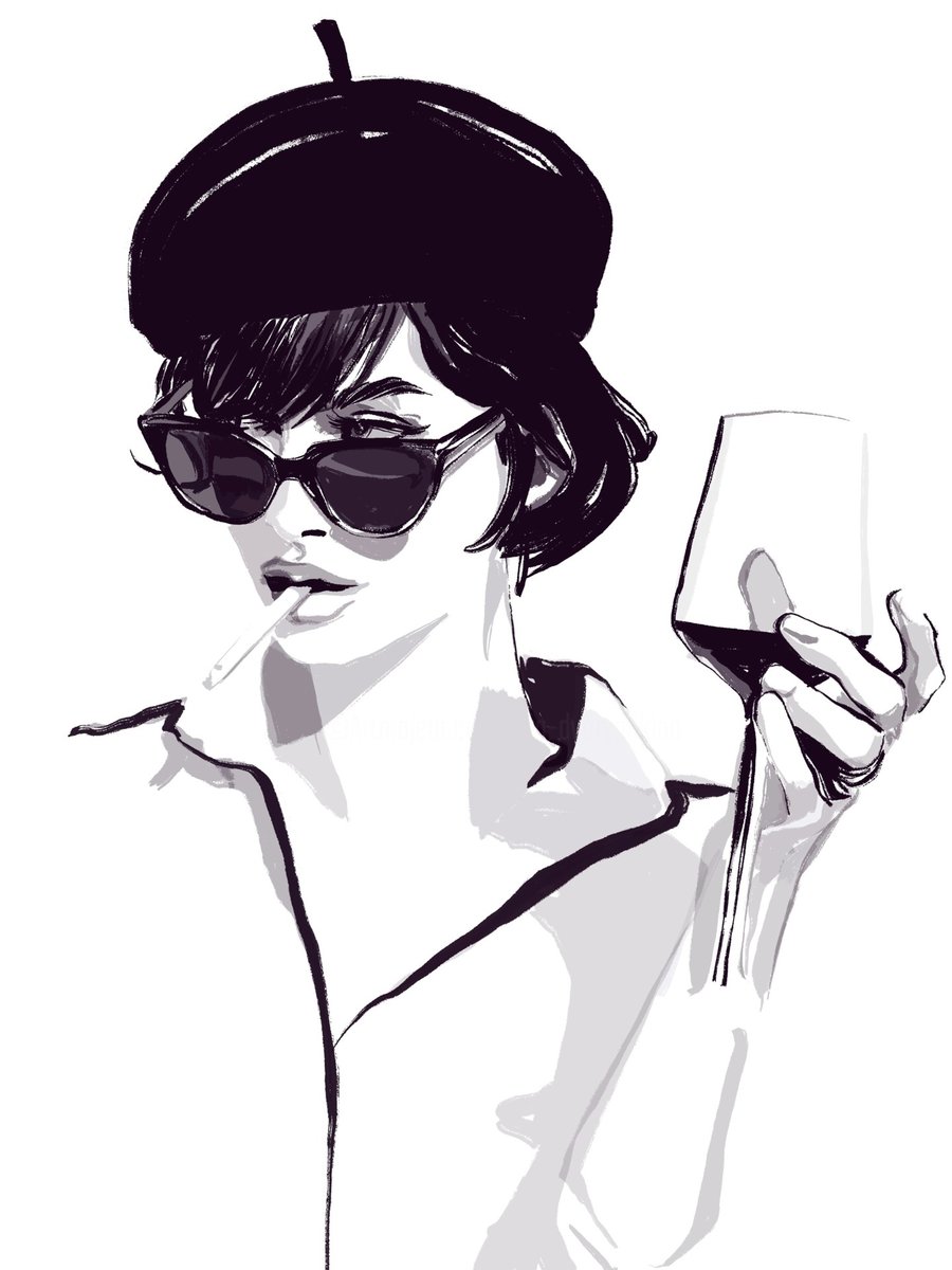 Девушка - бокал - оригинал