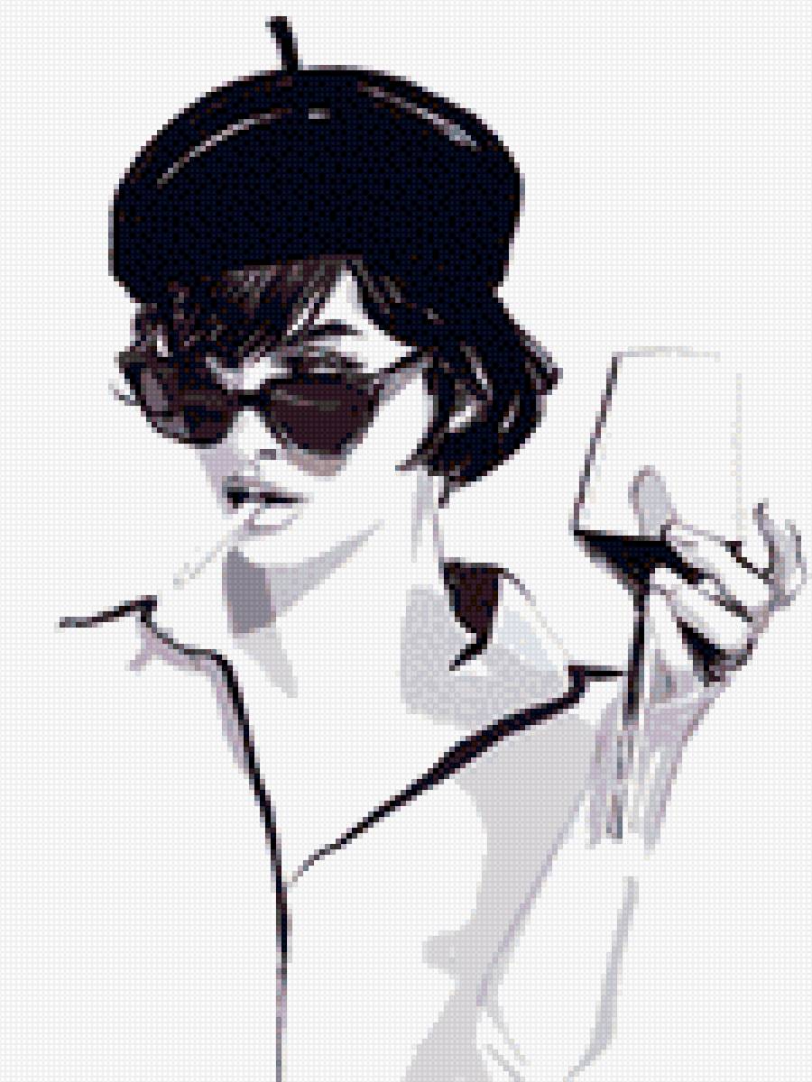 Девушка - бокал - предпросмотр