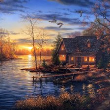 Схема вышивки «У озера»