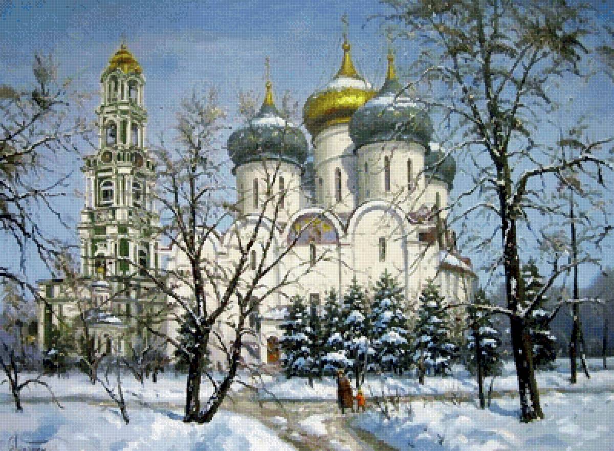 Сергей Хананин. - русские, русский, сергей хананин, зима, купола, пейзаж, собор - предпросмотр