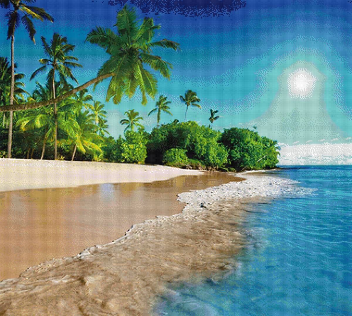 Солнечный берег - пальмы, пляж., берег, море - предпросмотр
