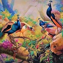 Схема вышивки «Павлины»