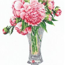 Схема вышивки «ПИОНЫ В ВАЗЕ»