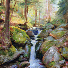 Схема вышивки «Лесной ручей. Некрасов, 2006»