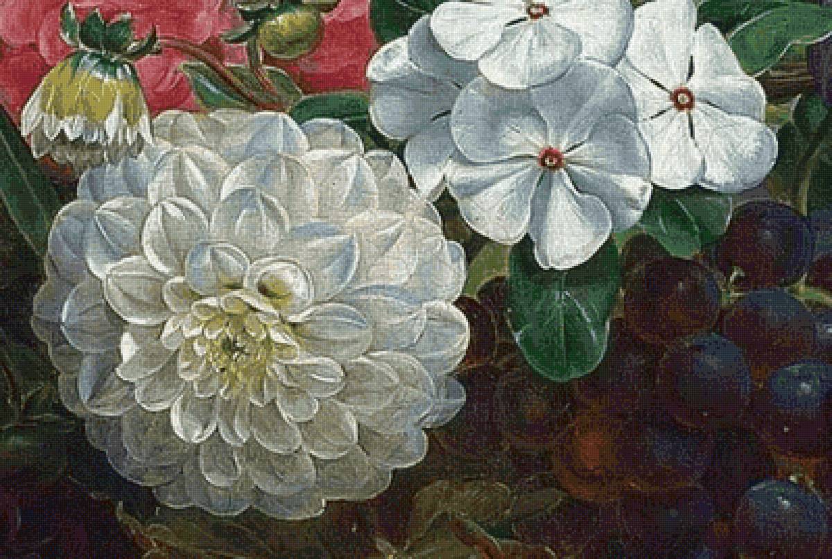 Картина - цветы, георгин - предпросмотр