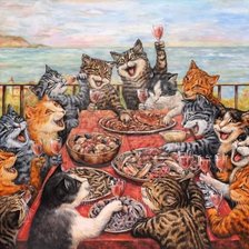 Схема вышивки «Кошачий пир»