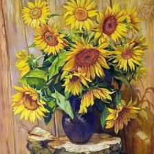 Схема вышивки «Букет подсолнухов»