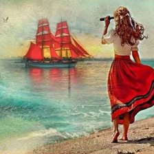 Схема вышивки «Алые паруса»