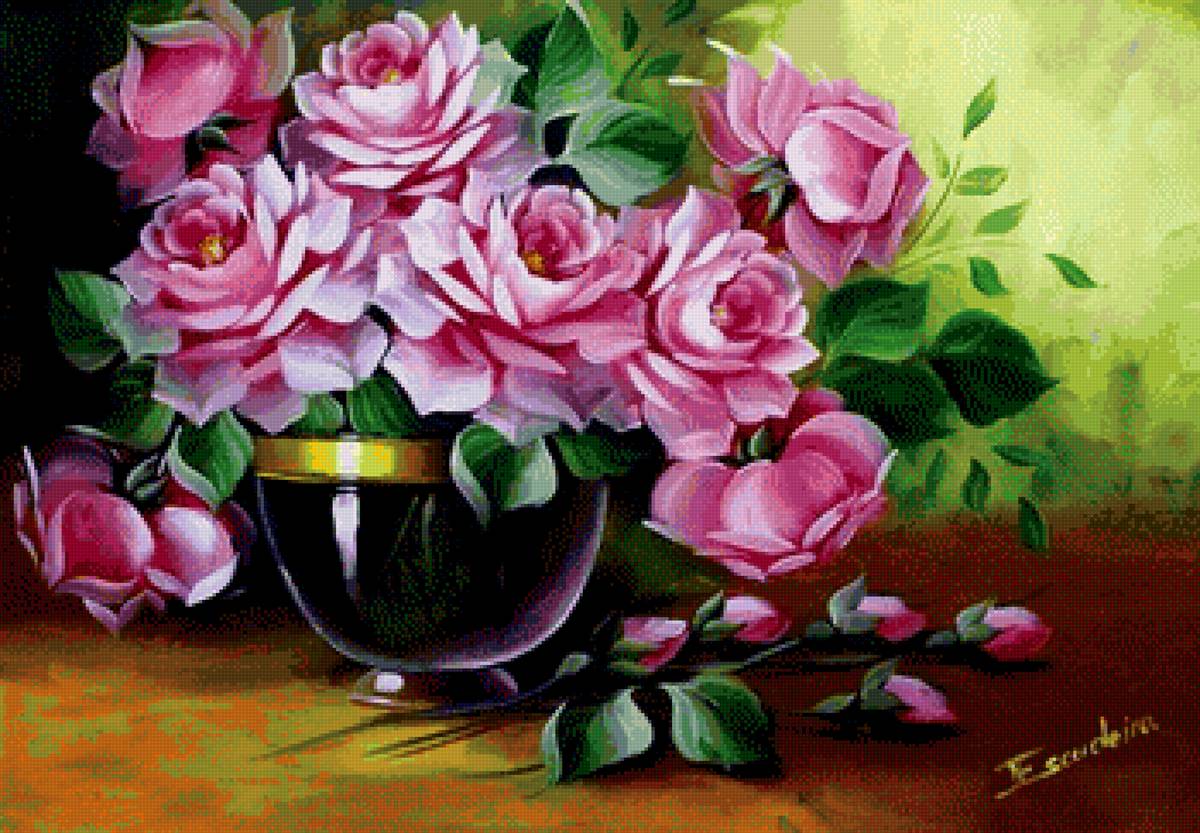 Гармония цветов. Худ. Ринальдо Эскудейро - живопись, цветы - предпросмотр