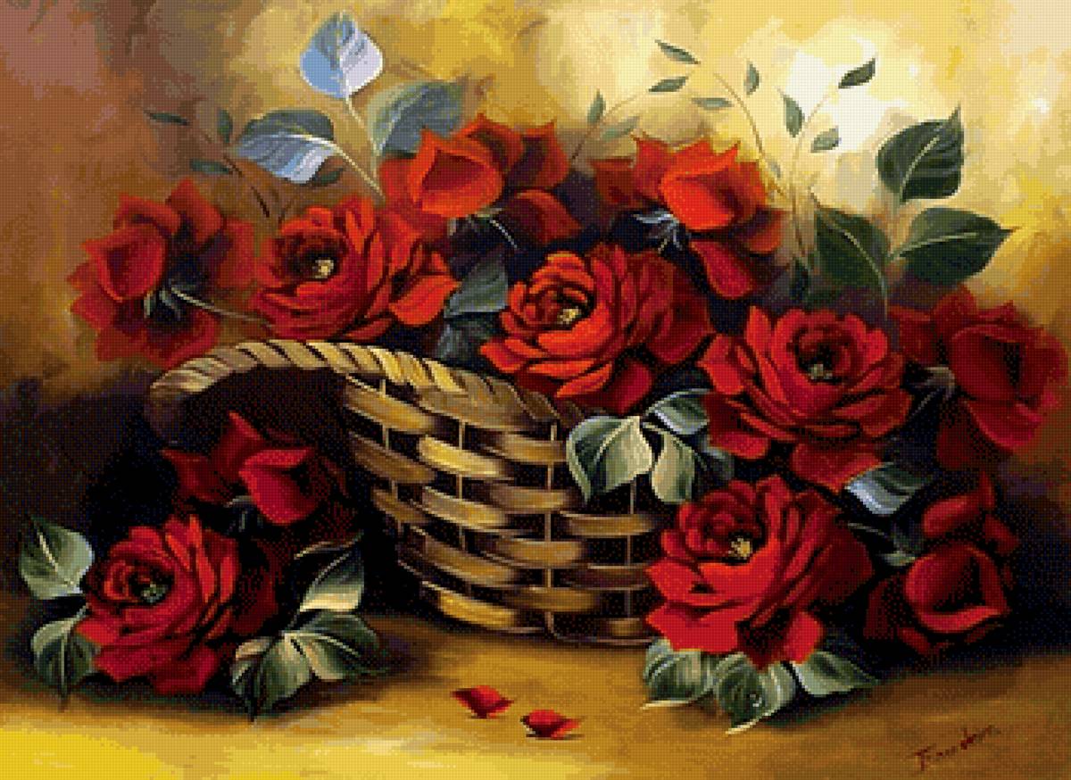 Гармония цветов. Худ. Риналдо Эскудейро - живопись, цветы - предпросмотр