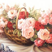 Схема вышивки «Корзина с розами»