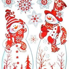 Схема вышивки «PAREJA MUÑECOS DE NIEVE»