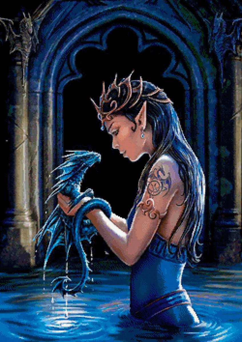 Капля - фэнтези, дракон - предпросмотр