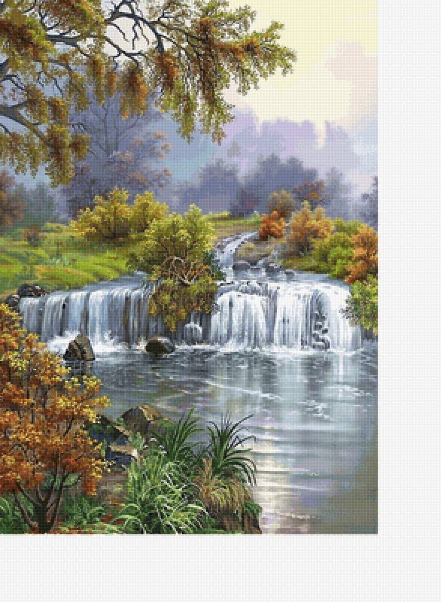 Водопад - пейзаж, водопад, вода, природа - предпросмотр