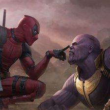 Схема вышивки «Deadpool vs Thanos»