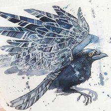 Схема вышивки «Ворона»