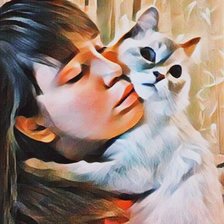 Схема вышивки «Девушка с котом»