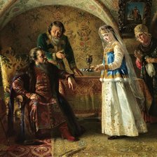 Схема вышивки «Поцелуйный обряд по картине К.Маковского»