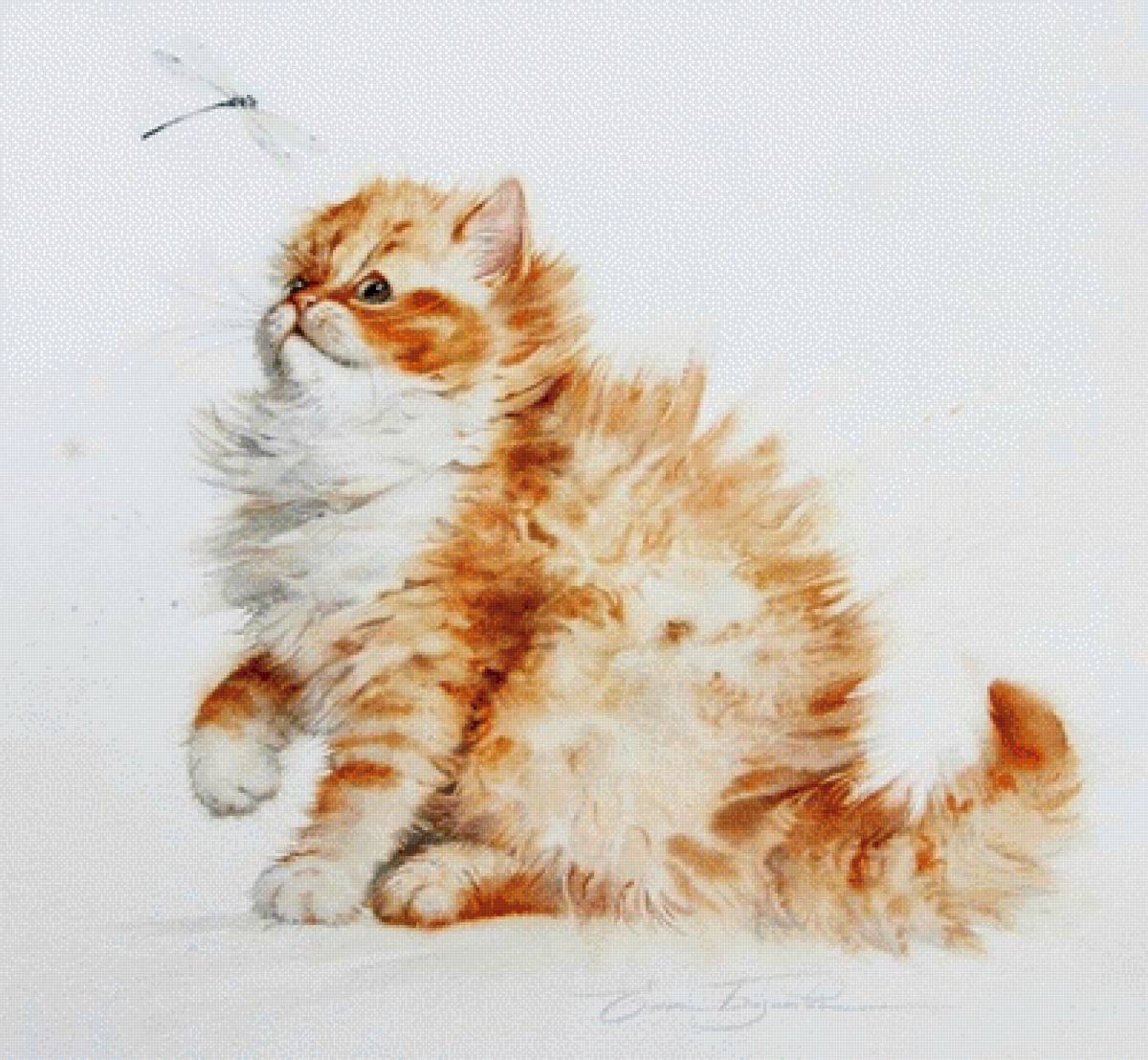 Котёнок - стрекоза, кот 🐱 - предпросмотр