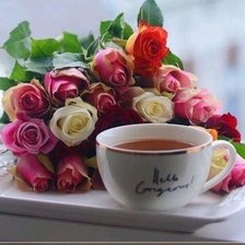 Схема вышивки «Чай и розы»