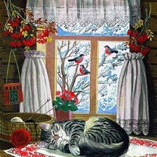 Схема вышивки «ЗИМА ЗА ОКНОМ»