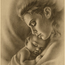 Схема вышивки «Девушка с младенцем»