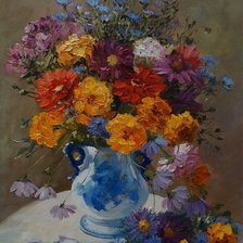 Схема вышивки «Циннии»