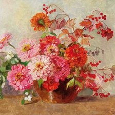 Схема вышивки «Циннии»