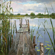 Схема вышивки «Вдали от суеты. Дмитрий Лёвин»