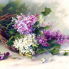 Схема вышивки «сирень»