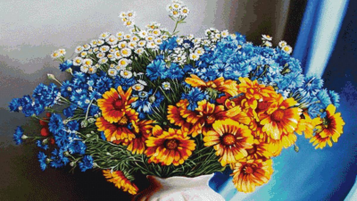 Летний букет - живопись, букет, цветы - предпросмотр