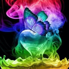 Схема вышивки «Сердце, бабочки»