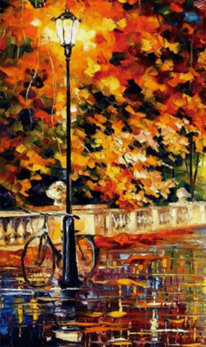 Забытый велосипед. Леонид Афремов - русские художники - предпросмотр