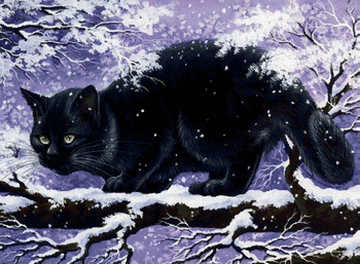 №2587431 - лес, кошки, зима, деревья - предпросмотр