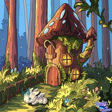 Схема вышивки «Грибной дом»