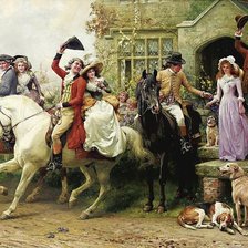 Схема вышивки «Plecarea prietenilor»