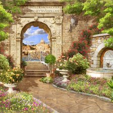 Схема вышивки «старинный город»