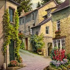 Схема вышивки «городская улица»