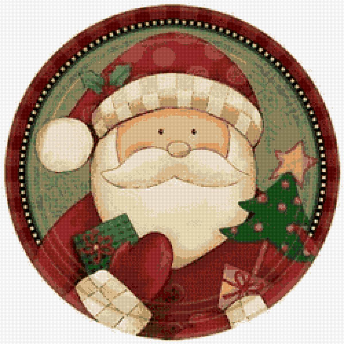 Санта - тарелка, санта клаус, новый год - предпросмотр