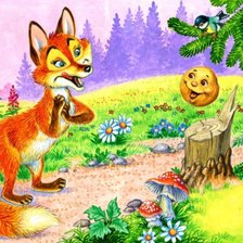 Схема вышивки «Лиса и колобок»