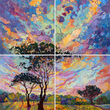 Схема вышивки «Пейзаж картина маслом»