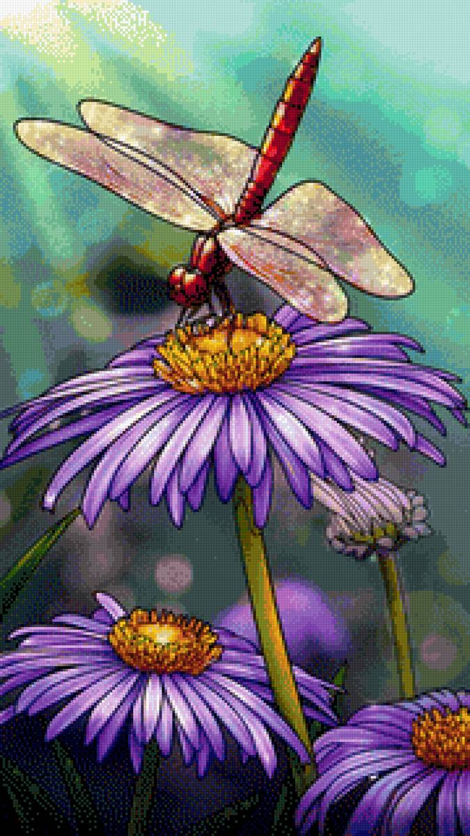 №2591678 - стрекоза, цветы, лето - предпросмотр