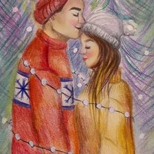 Схема вышивки «Леша и Маша 2сх»