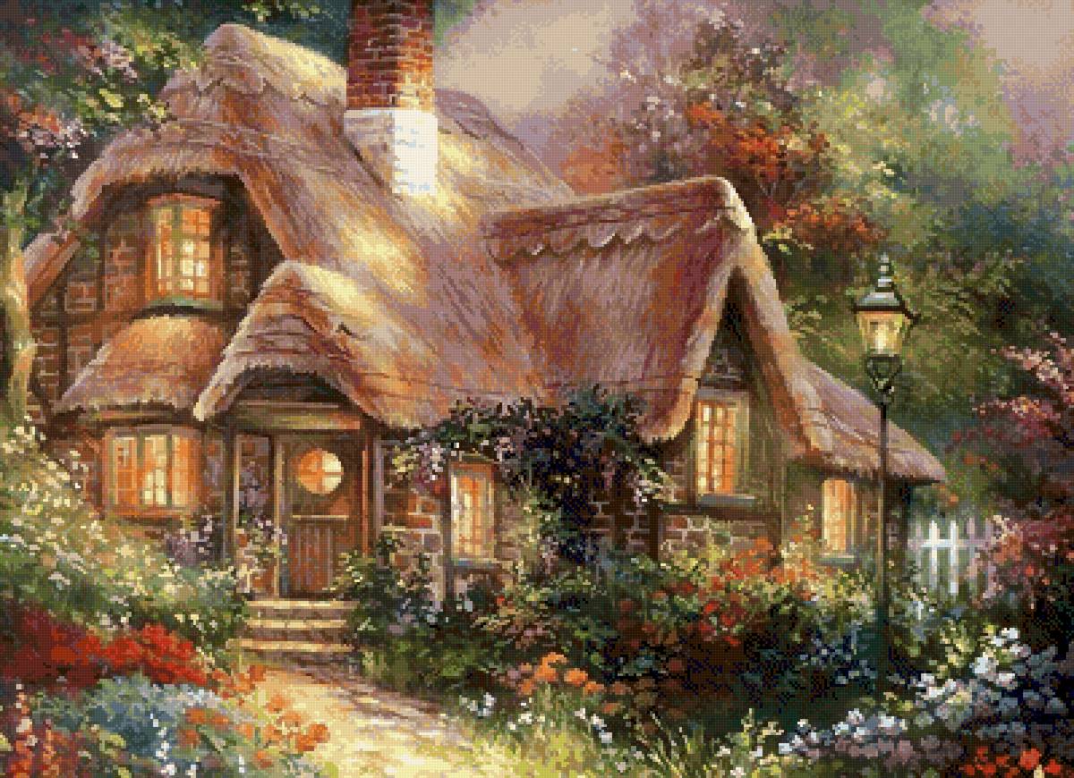 Домик - домик, томас кинкейд, природа - предпросмотр