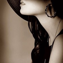 Схема вышивки «Девушка в шляпе»