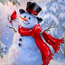 Схема вышивки «Снеговик»