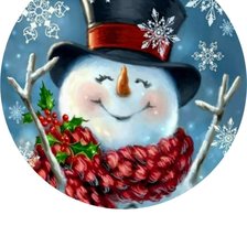 Схема вышивки «Cнеговик»