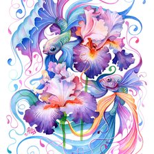 Схема вышивки «Рыбы»