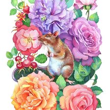 Схема вышивки «Мышь»