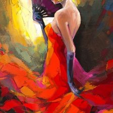 Схема вышивки «Flamenca de traje de colores.»